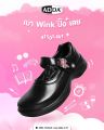 รองเท้านักเรียนหญิง ADDA 41T01-W1 NEWPRODUCT "รองเท้านักเรียน PU: พื้นที่ส่วนตัวในโลกของวัยรุ่น!  สร้างแรงบันดาลใจและสวมใส่ได้อย่างเป็นตัวเอง" รองเท้าหัวเหลี่ยม. 