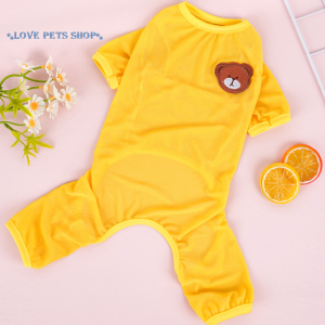 Áo liền quần có tay cho Chó Mèo bằng vải lưới mịn siêu thoáng mát  (mẫu mới) - Love Pets Shop
