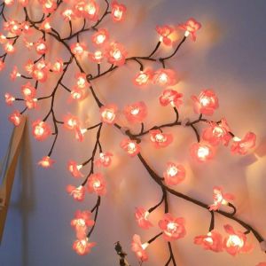Đèn LED hoa anh đào Đèn trang trí tường 3D sáng tạo 48 / 72 LED Dài 1.6m Trang trí nội thất NT