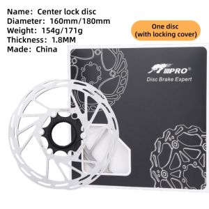Road Mountain Bike Disc Brake Rotor Center Lock Lightweight with Hollow Design Excellent Heat Dissipation Durable Stainless Steel 160/180mm