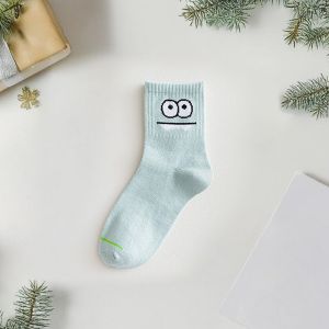 LD-P626 Kaos Kaki Panjang Diatas Mata Kaki Pria Wanita Motif Mata Garis / Kaus Kaki Pendek Motif