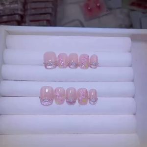 [216] Ice Transparent Pink Flower   Patch Finished Product Gentle Ice Tea Bride Woman Detachable Wearable Handmade Phototherapy