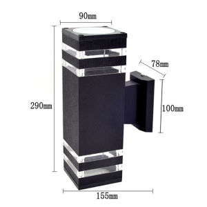 Outdoor Wall Lamp 24W LED E27 IP68 Waterproof Double Head Light Replaceable Cuboid LED Modern light Nordic Style Garden decoration Night light
