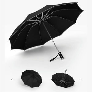 Carmounted fully automatic windproof umbrella Car windproof flashlight automatic umbrella