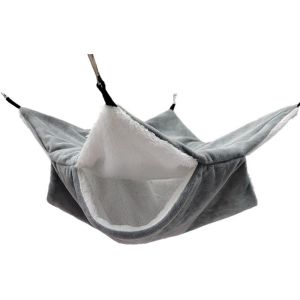 OUTOPEN Double-layer Plush Hamster Hammock Warm Thickened Hamster Sleeping Bag Pet Warm Bed Hanging Pet Hamster Nest For Rat Squirrel Hamster