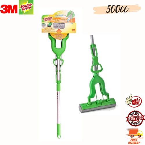3M Scotch Brite Mop PVA Sponge Mop Hands Free Squeeze Dry Floor