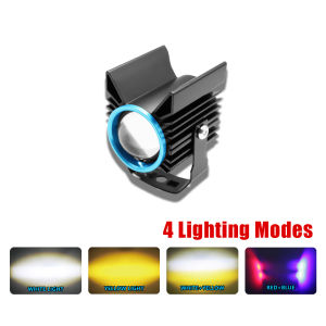 Blue Devil Eye Lights Motorcycle Spotlights Mini Led Driving Light Modified Street Lights Waterproof With Strobe And High/Low Beams