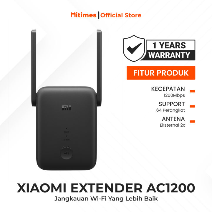 Xiaomi WiFi Range Extender AC1200 Eksternal Antena Dual-band 2,4 GHz  dan GHz Kecepatan Hingga 1200Mbps