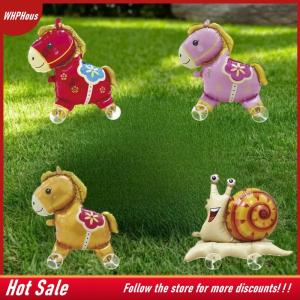 【COD】🔥🔥🔥 4D Cartoon Foil Balloons Horse Stand Walking Balloon With Wheel For Kids Birthday Party Decoration Baby Shower