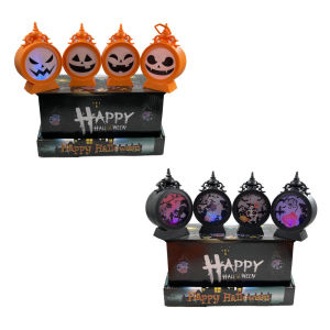 Halloween LED Bell Lantern Light Treat or Treat Decoration Accessories Party Random Design（With battery）