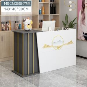 120x40x90cm WHITE Cashier Counter Table Meja Kaunter Cashier Meja Kaunter Kedai Reception Table Convenience Store Supermarket 柜台