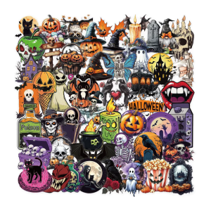 แพ็คห้าสิบสติกเกอร์โปร่งใสพีวีซีสติ๊กเกอร์การ์ตูนสำหรับตกแต่งกาวทนทานกันน้ำ