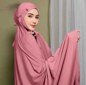 FREE TAS DAN SAJADAH Mukena Dewasa Khadijah Penutup Dagu Jersey Premium Series MUKENAH DAGU POLOS