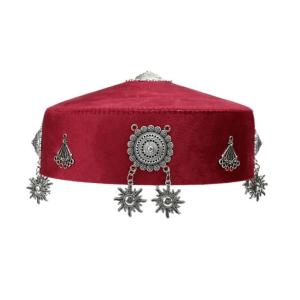 Kazakh Folk Costume Hat Traditional Ethnic Design Durable Polyester Fabric for Cultural Event and Daily Wear