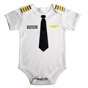 Captain Pilot Baby Onesie with Name 0-12 months Career Frogsuit Monthly Outfit Baby Onesies PH P4A7