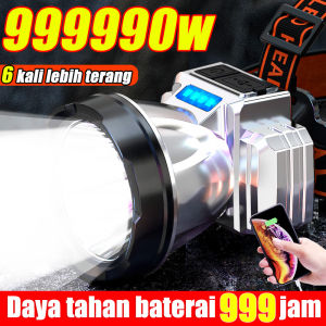 lebih terang dari matahari Senter cas kepala 300 WATT Senter kepala super terang 500000Lumens 1865000mah Tahan air dan tahan jatuh Cocok untuk memancing malam Patroli malam Senter kepala Senter terang jarak jauh Senter kepala led super terang