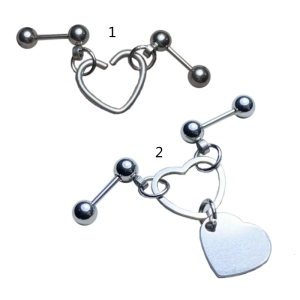 European and American Pierced Earrings Love Ear Bone Studs Earrings Ear Studs Screw Twist Heart Ear Nails Trendy