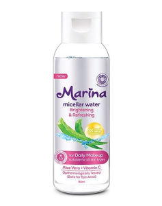 [MICELLAR WATER] MARINA Micellar Water Brightening & Refreshing | Purifying & Softening | 90ml | Pembersih Make Up Waterproof | BPOM Cerianti Lynn Design