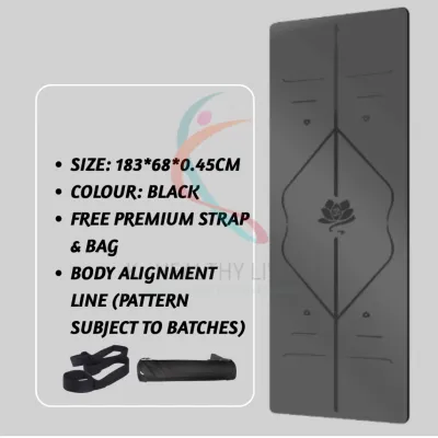 PU Natural Rubber 4.5-5MM Yoga Mat With Bag Exercise Pad Environmental Training Exercise Non-Slip Fitness Gymnastic Mats Yoga Mat with Carry Bag Durable Yoga Mat Latex Yoga Mat Alas Yoga Berkualiti Tikar Senaman PU Getah Alas Yoga Dengan Beg