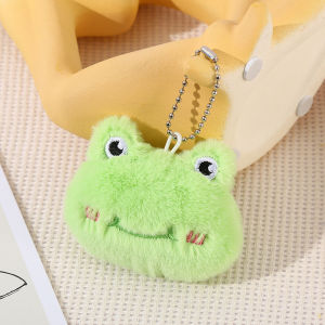 พวงกุญแจสัตว์ประหลาดสามตายัดไส้น่ารักการ์ตูนตุ๊กตาหนานุ่มจี้ห้อยกระเป๋ารถขนยาวจี้แหวนของขวัญเด็กผู้หญิง