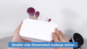 FCMini Portable Folding Makeup Mirror With Led Lights 5X Magnifying Compact Pocket Travel Aesthetic Vanity Mirrors Make Up Tools