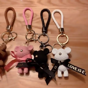 Bear Resin Wool Bear for Key Chain Cute Creative Small for Key Pendant for Doll Bag Pendant for Key Chain fo