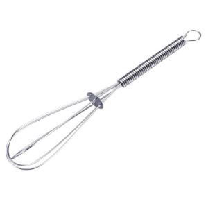 Manual Egg Beater with Spring Handle Stainless Steel Egg Flour Whisk Kitchen Mixing Beater Cooking Tools for Bread Pastry Pizza