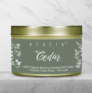 ACACIA SG Scented Candle Organic White Beeswax 100% Pure Essential Oil Scented Candles Tin Jar Candles Aromatherapy Candles Non-toxic Candles