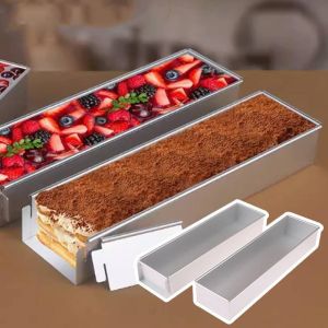 Yo-Fun Long Cake Mold Sweet Professional Aluminium Alloy Loaf Bread Mold Long Cake Tiramisu Pan Activity Edge Durable Flat Toast Mold Home