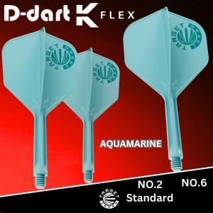 TARGET K FLEX DARTS FLIGHT -【 No.2/No.6】AQUAMARINE Limited Edition K-Flex Integrated Dart Flights Shafts