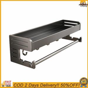 【Ciflying1】Punch-Free Kitchen Spice Rack with Hook Seasoning Storage Shelf Space Saving Hanging Household Wall Rack for Home Gadget