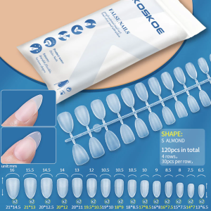 JOSLOVE Soft Gel Tips 120Pcs Patches Clear Full Coverage False Nails Artificial Matte Coffin Almond for Nail Extension