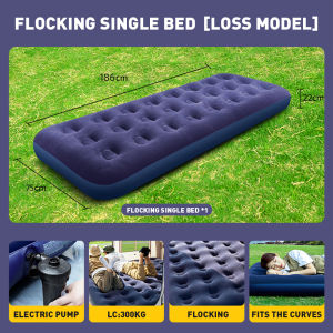 Air Bed Single/Double Inflatable Camping Portable Air Mattress WITH FREE Automatic Air pump