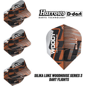 HARROWS DART FLIGHTS - STANDARD SILIKA LUKE WOODHOUSE SERIES 3 100 MICRON DART FLIGHTS (SAYAP ARROW)