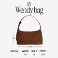chuuchop(C8316)Wendy bag กระเป๋าสะพายข้างสไตล์คลาสสิค หนังกลับและยีนส์. 