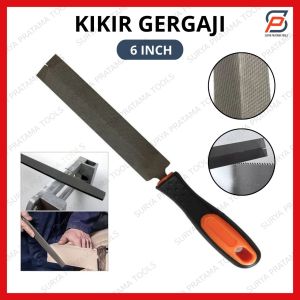 Kikir Gergaji Flat Besar File 6 Inch T12 Asah Gergaji Pengasah Besi Alat Tukang Kayu 6" Inci