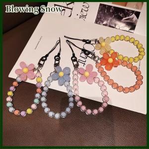 Blowing 1 dây đeo điện thoại di động thời trang chuỗi hạt pha lê màu Macaron dây đeo điện thoại di động đính cườm thủ công chống thất lạc phong cách Ins