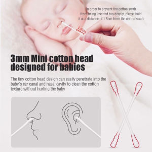 200pcs cotton swab Buds Disposable baby cleaning ear and nose For Newborn Baby Mini