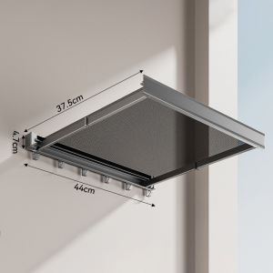 ราวตากผ้าแบบยืดไสลด์ที่มองไม่เห็นระเบียง ตาข่ายตากผ้าแบบพับได้ไม่ต้องเจาะรู