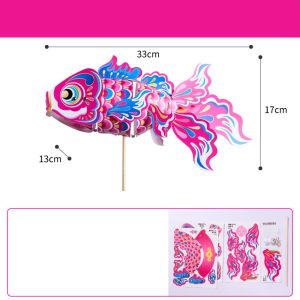 Lunara lantern mid autumn 灯笼中秋节 LED Light Goldfish Lantern Lamp Handmade Glowing Koi Carp Lantern Fun Luminous DIY Lantern Materials Photography Props