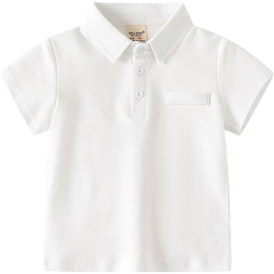 [Fast Shipping] Boys Short Sleeve Shirt for Kids 2-8 Yrs Front Pocket Soft Cotton Polo Shirt for Kids Boy