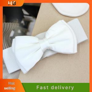 HB New Women Bowknot Cummerbunds Elastic Bow Wide Stretch Bukle Waistband Belt Fashion Girl Dress Accessories Waist Belts