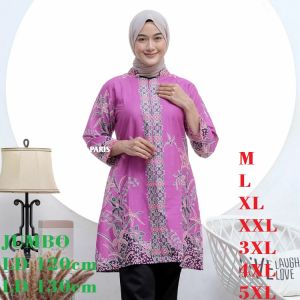 TUNIK BATIK KEKINIAN 2023 HIJAB BAJU KANTOR UNTUK WANITA MODERN UKURAN JUMBO LD 120 LD 130 PAKAIAN CANTIK dan ELEGAN SIZE M L XL XXL 3XL 4XL 5XL BUSANA ELEGAN COCOK DIPAKAI ACARA PESTA atau KONDANGAN