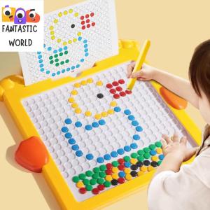 TikTok BIG SIZE Magnetic drawing chess Board Toys with dots Beans Pen Driving BeadsEarly Educational Toy
