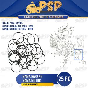 Oring Noken As Shogun (Harga 25 PC) - O Ring Karet Seal Sil Sentrik Tutup Keteng Suzuki Shogun New