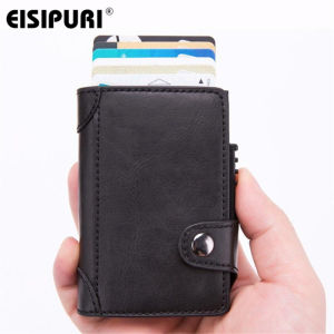 Anti Theft Smart Wallet Mens RFID Slim Multifunction Flip Automatic Pop-up Mini Card Bag Genuine Leather Credit Card Holder Money Cash Clip Wallet