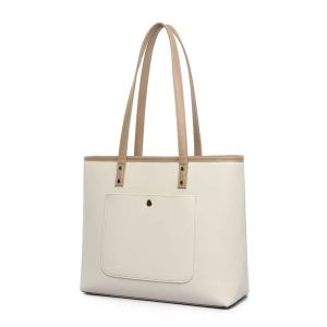 MINGKE Laptop Bag 13 14 15.6 inch Handbag for Women PU Leather Large Capacity Minimalist Waterproof Shockproof Business