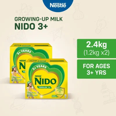 NIDO 3+ Growing-Up Milk Powder for Toddler Children 3+ Years Old 2.4kg (1.2kg x2)