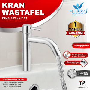 FLUSSO KRAN AIR Wastafel Cuci Tangan 1/2 inch Stainless ORIGINAL | Kran Air Wastafel FLUSSO | Keran Air Wastafel Cuci Tangan Original FLUSSO | 566