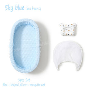 Baby Nest Crib Set for Newborn Mosquito Net Portable High-side Removable 3PCS Cotton Pillow Baby Bed Mattresses&Bedding